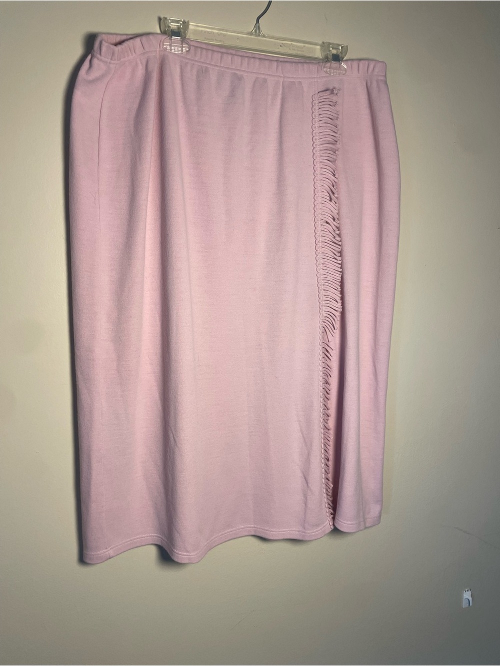 Women’s Soft Pink Fringe Detail Skirt Size 2X midi skirt by Lennie for Nina